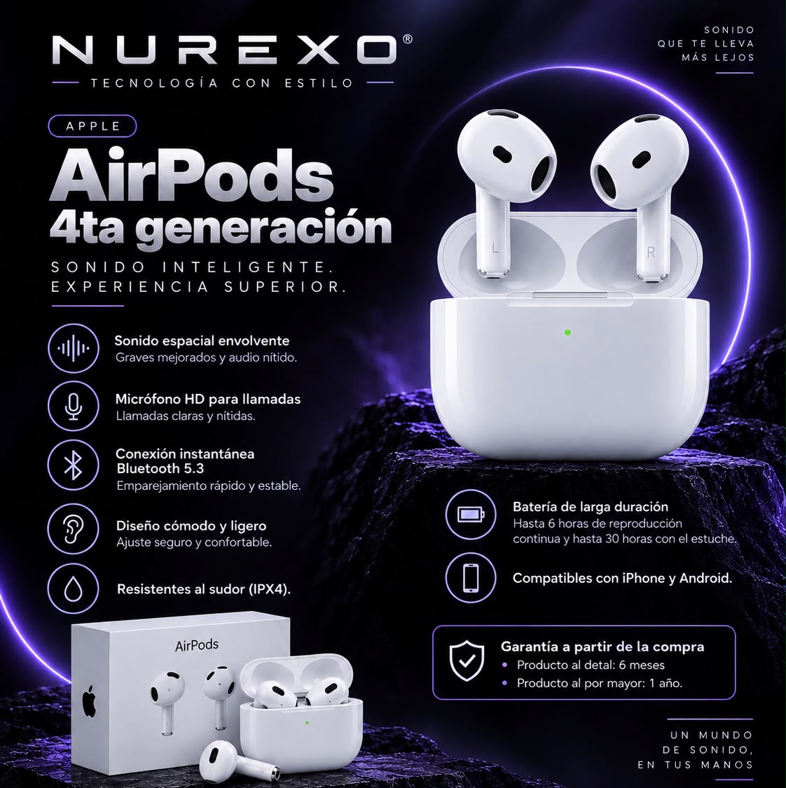 AirPods 4ta generación NUREXO